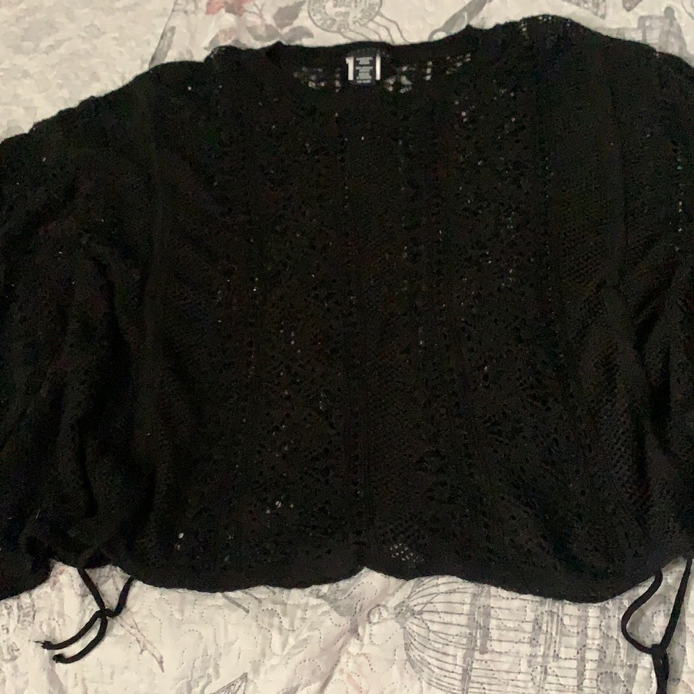 Black crochet sweater